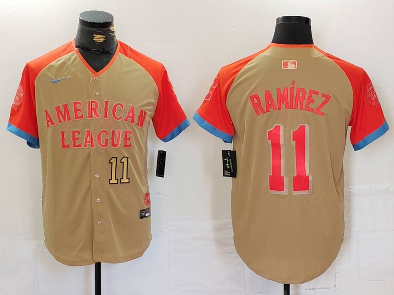 Men's American League #11 José Ramírez Cream 2024 All-Star Limited Stitched Jersey 1