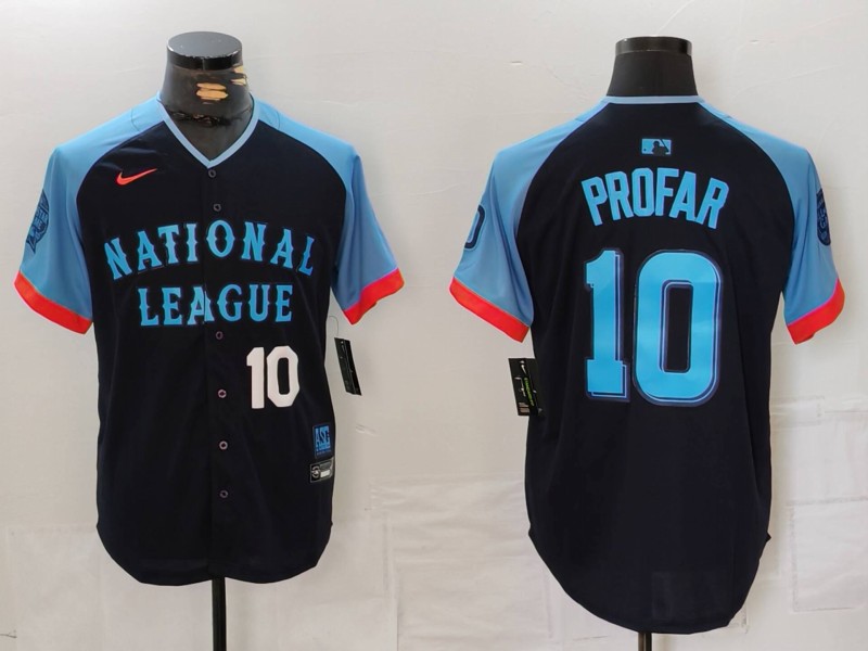 Men's National League #10 Jurickson Profar Navy 2024 All-Star Limited Stitched Baseball Jersey 6