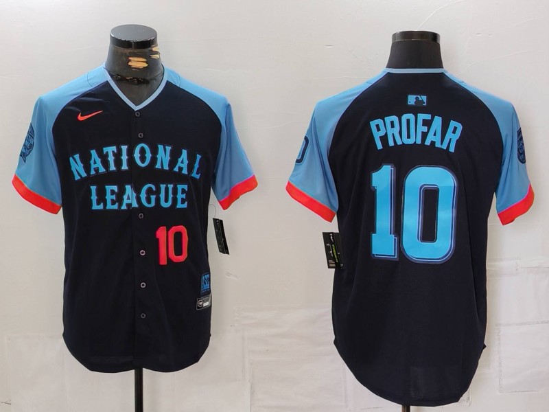 Men's National League #10 Jurickson Profar Navy 2024 All-Star Limited Stitched Baseball Jersey 2