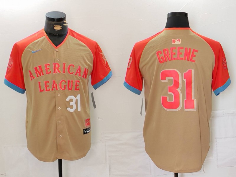 Men's American League #31 Riley Greene Cream 2024 All-Star Limited Stitched Baseball Jersey 3