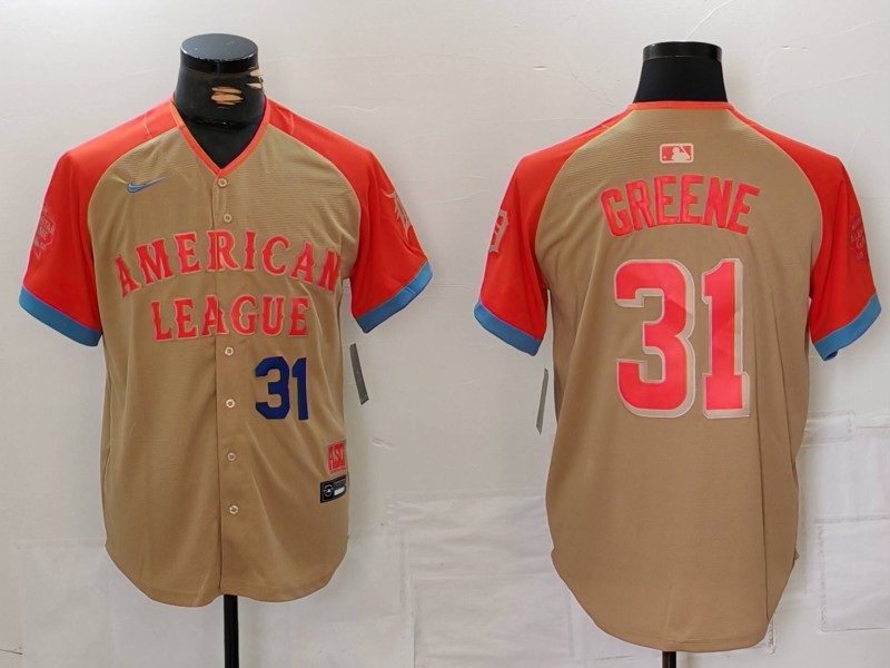 Men's American League #31 Riley Greene Cream 2024 All-Star Limited Stitched Baseball Jersey 2