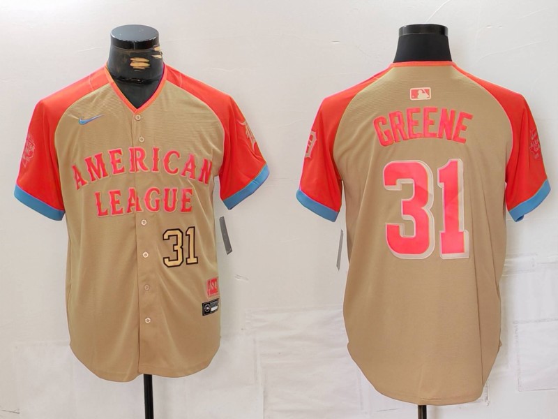 Men's American League #31 Riley Greene Cream 2024 All-Star Limited Stitched Baseball Jersey 1