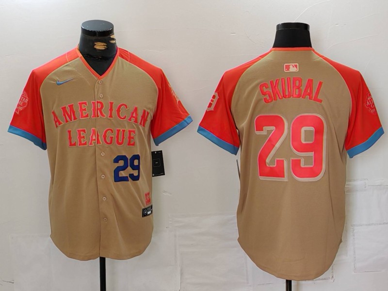 Men's American League #29 Tarik Skubal Cream 2024 All-Star Limited Stitched Baseball Jersey 7