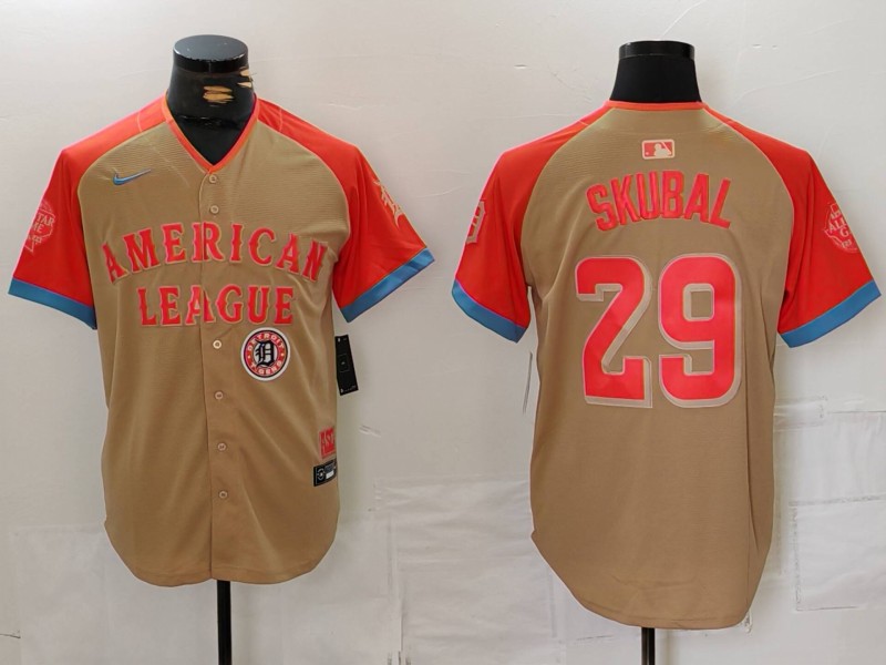 Men's American League #29 Tarik Skubal Cream 2024 All-Star Limited Stitched Baseball Jersey 5