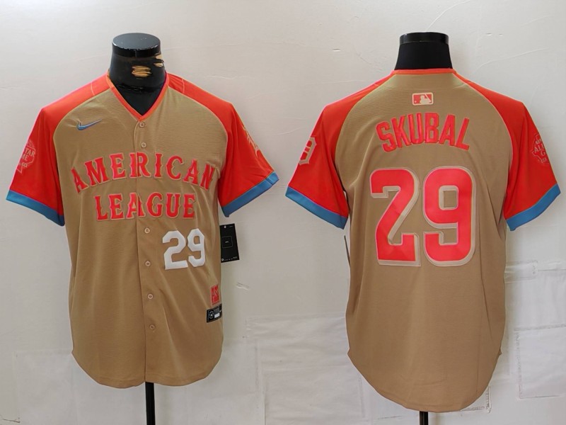 Men's American League #29 Tarik Skubal Cream 2024 All-Star Limited Stitched Baseball Jersey 2