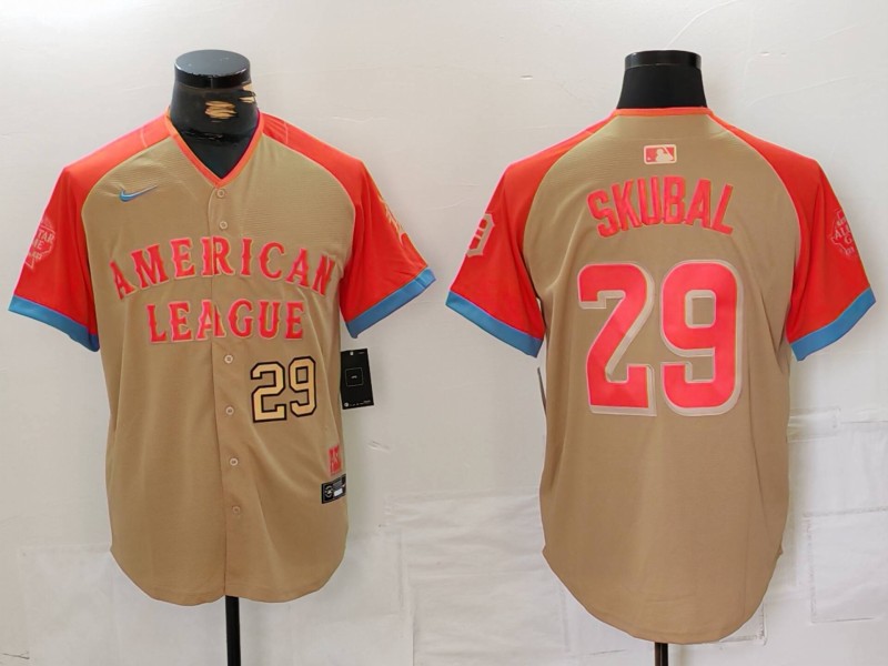 Men's American League #29 Tarik Skubal Cream 2024 All-Star Limited Stitched Baseball Jersey 1