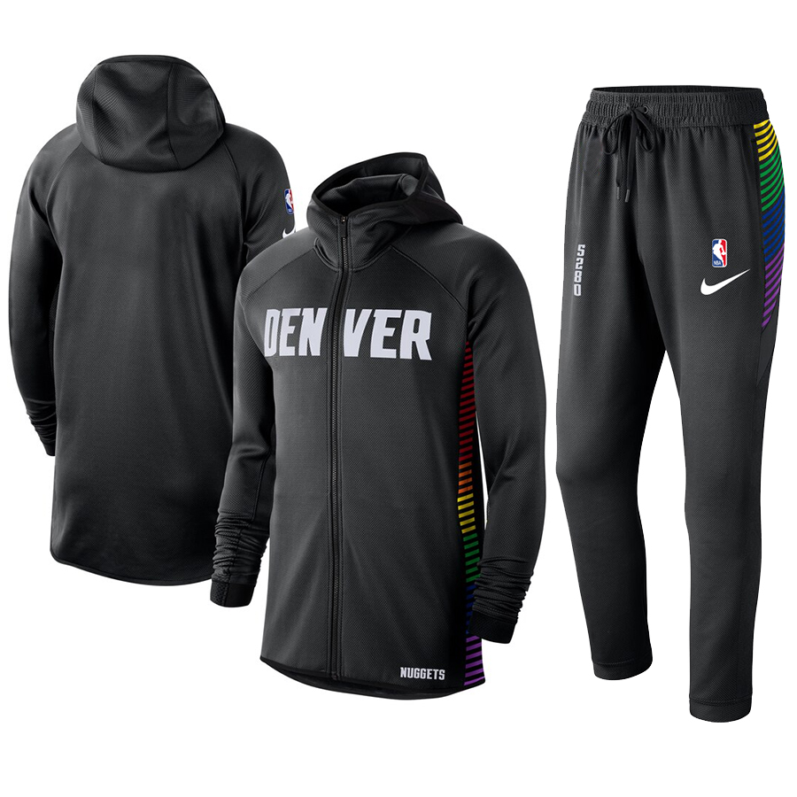 Men's Denver Nuggets Black Warmup Hoodiesuit