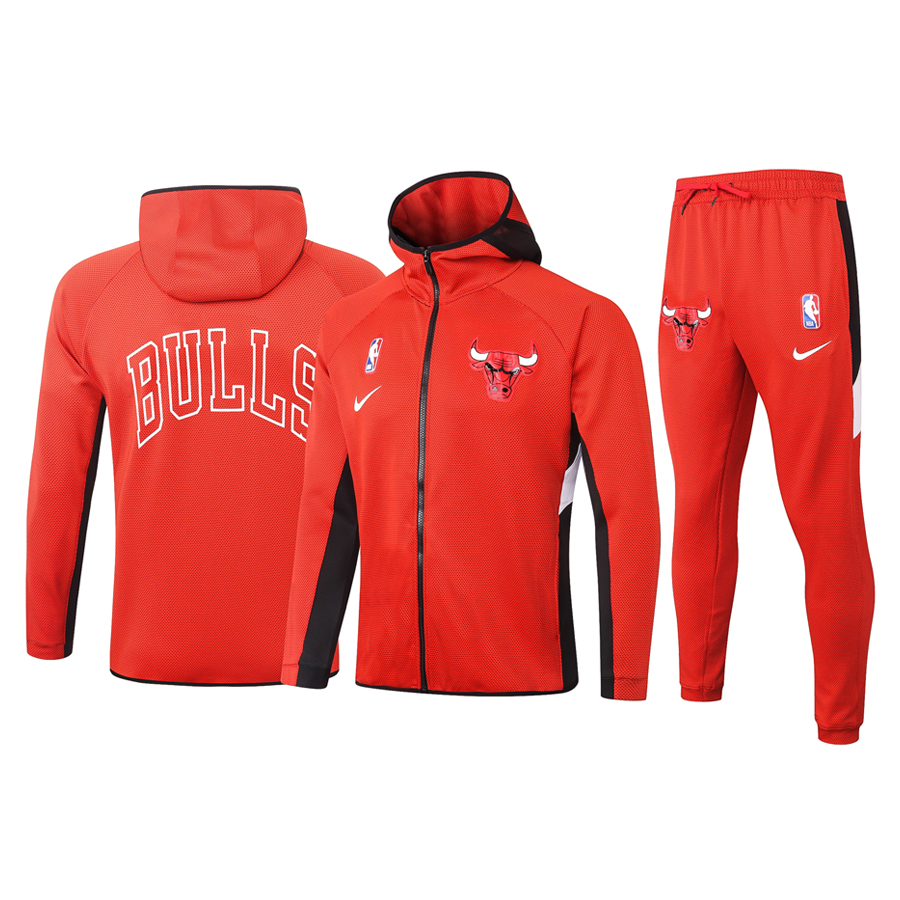 Men's Chicago Bulls Red Warmup Hoodiesuit