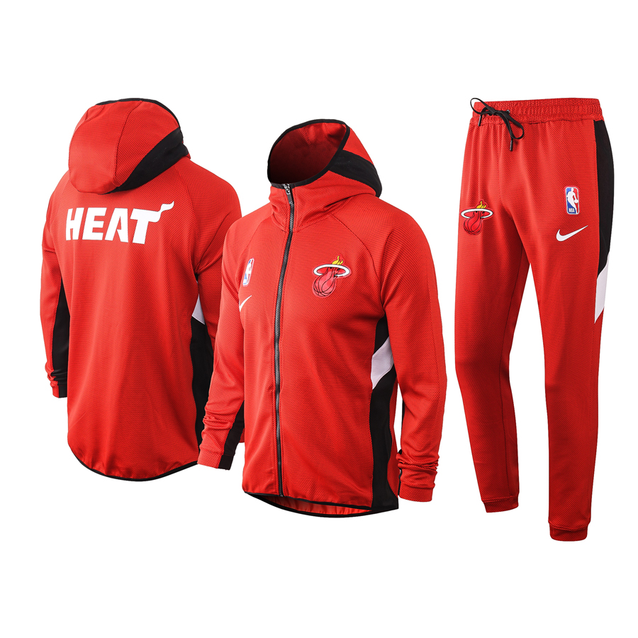 Men's Miami Heat Red Warmup Hoodiesuit 6