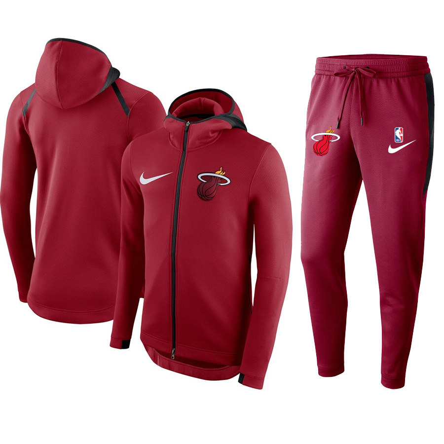 Men's Miami Heat Red Warmup Hoodiesuit