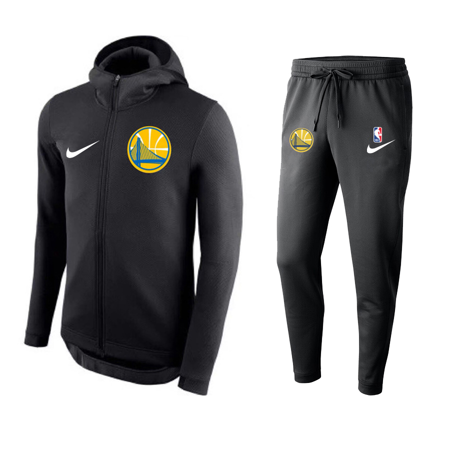 Men's Golden State Warriors Black Warmup Hoodiesuit 2