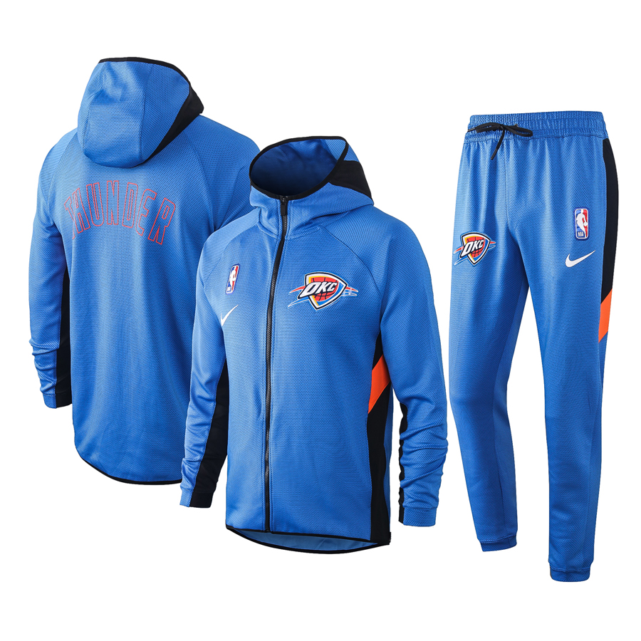 Men's Oklahoma City Thunder Blue Warmup Hoodiesuit 2