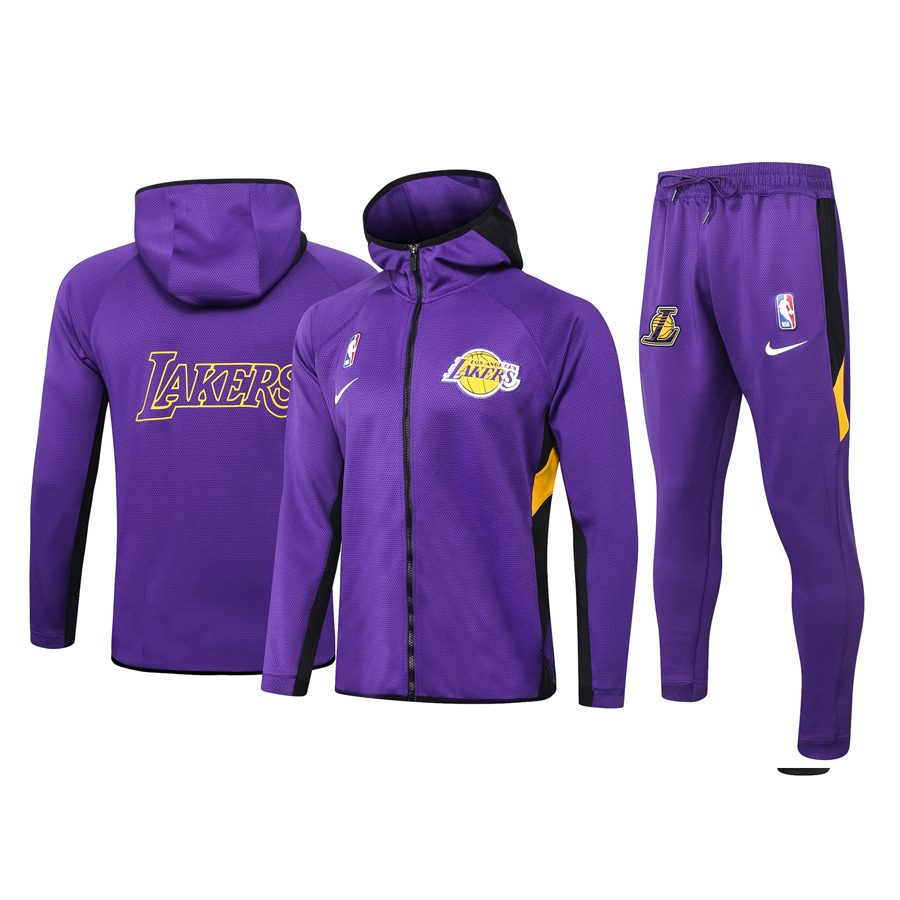 Men's Los Angeles Lakers Purple Warmup Hoodiesuit