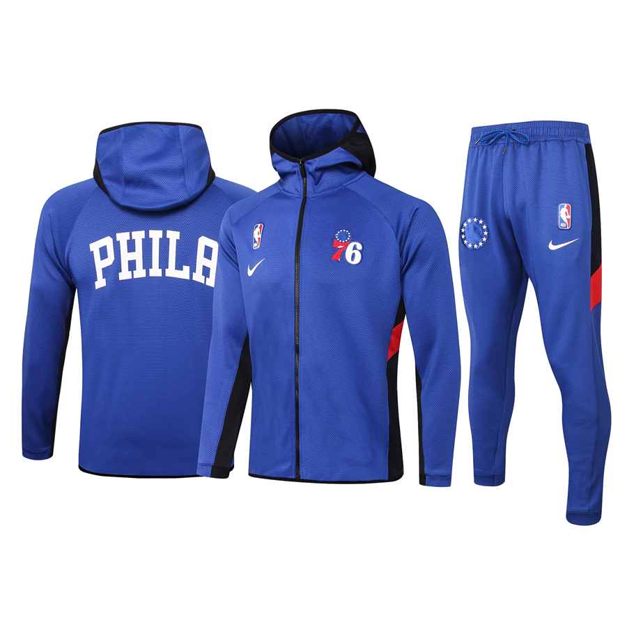 Men's Philadelphia 76ers Blue Warmup Hoodiesuit