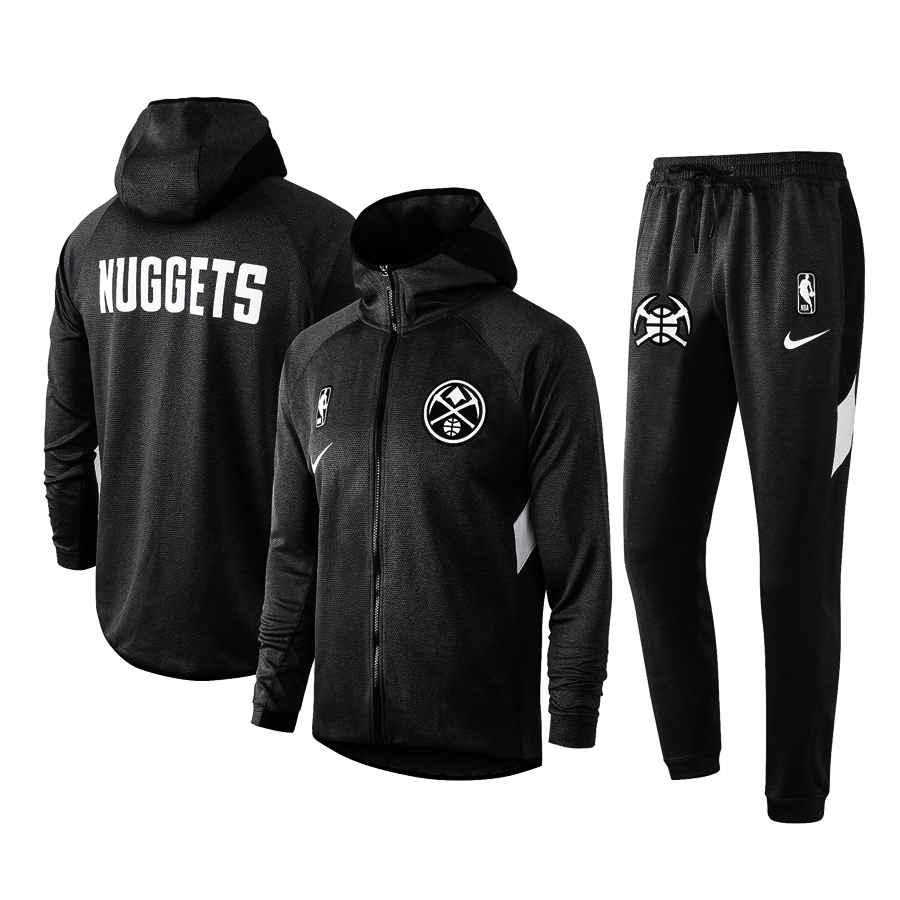 Men's Denver Nuggets Black Warmup Hoodiesuit 3