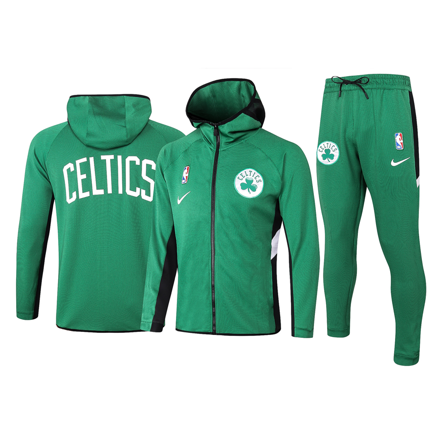 Men's Boston Celtics Green Warmup Hoodiesuit 1