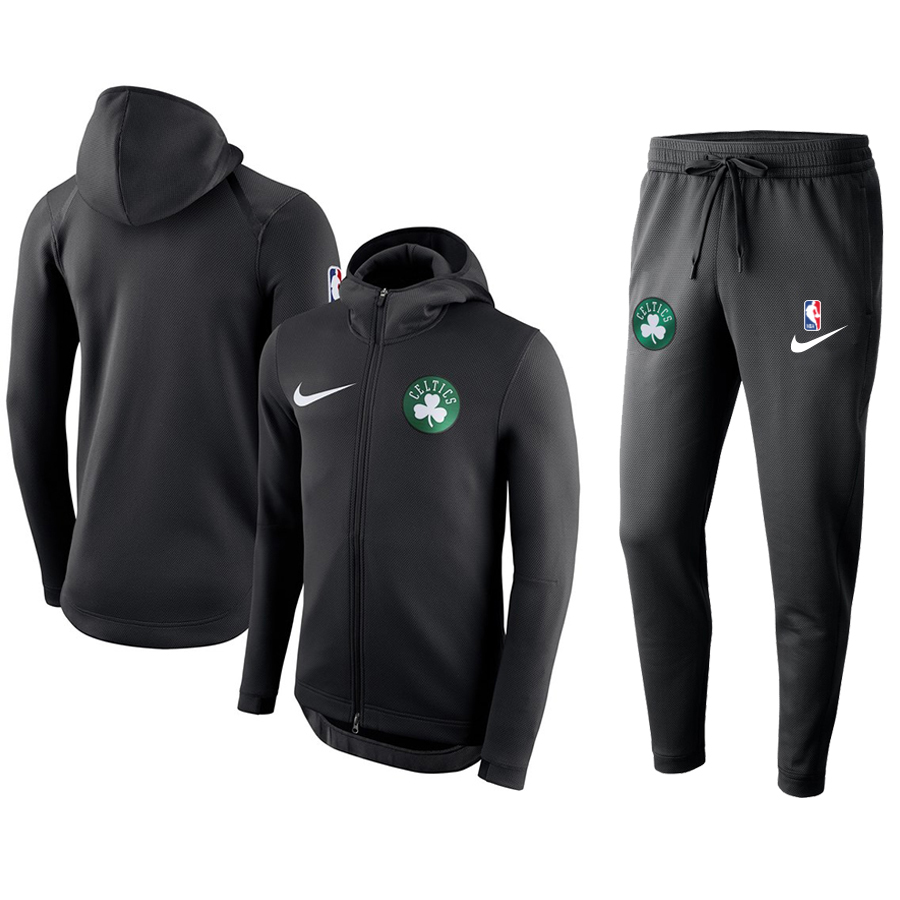 Men's Boston Celtics Black Warmup Hoodiesuit 2