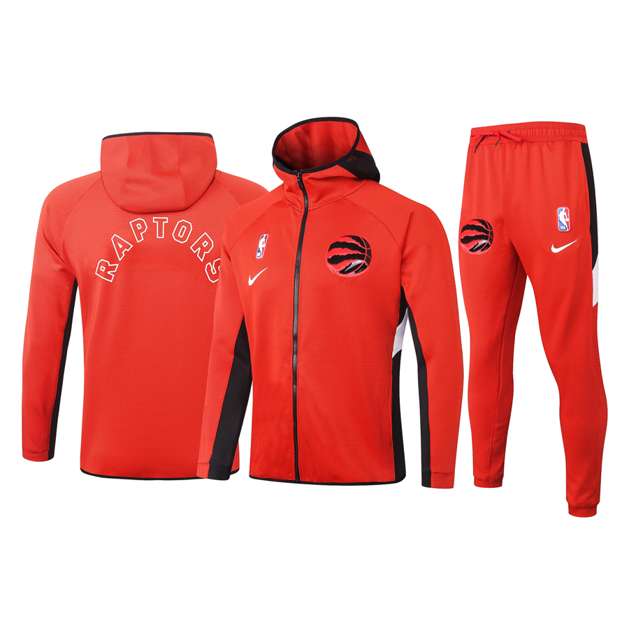 Men's Toronto Raptors Red Warmup Hoodiesuit 5