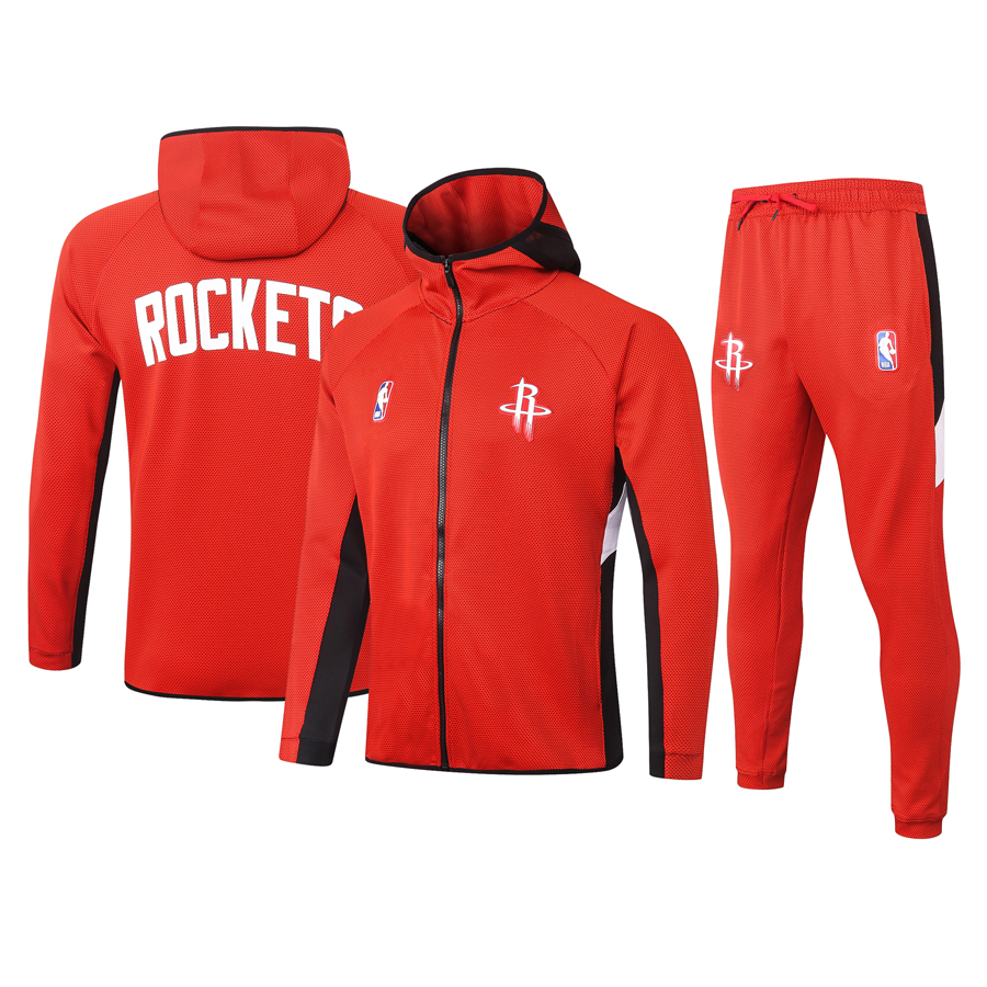 Men's Houston Rockets Red Warmup Hoodiesuit 6