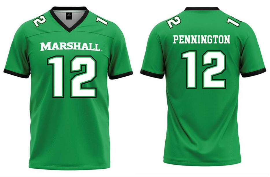 Men's Marshall Thundering Herd Active Player Custom Green Stitched Jersey