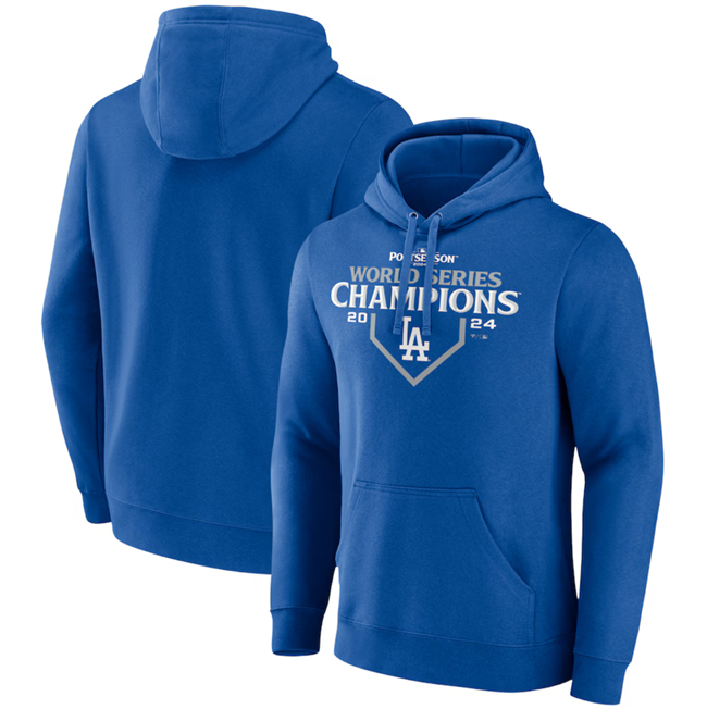 Men's Los Angeles Dodgers Royal 2024 World Series Champions Official Logo Pullover Hoodie