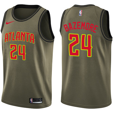 Nike Hawks #24 Kent Bazemore Green Salute to Service NBA Swingman Jersey