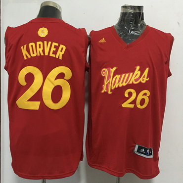 Hawks 26 Kyle Korver Red 2016 Christmas Day Swingman Jersey