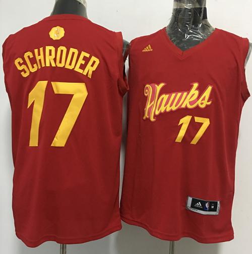 Hawks #17 Dennis Schroder Red 2016-2017 Christmas Day Stitched NBA Jersey