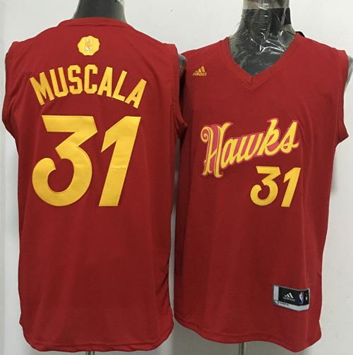 Hawks #31 Mike Muscala Red 2016-2017 Christmas Day Stitched NBA Jersey