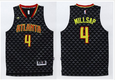 Atlanta Hawks #4 Paul Millsap Black Swingman Stitched NBA Jersey