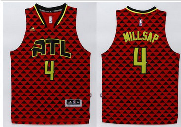 Atlanta Hawks #4 Paul Millsap Red Swingman Stitched NBA Jersey