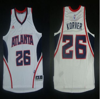 Revolution 30 Atlanta Hawks #26 Kyle Korver White Stitched NBA Jersey