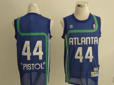 nba atlanta hawks #44 pistol blue(fans editioon