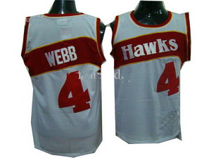 Atlanta Hawks 4 Spud Webb Home White Soul Swingman Basketball Jersey