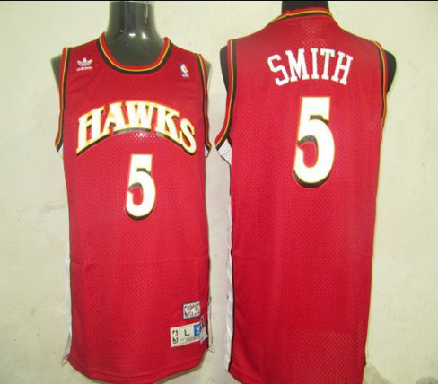 NBA Jerseys Atlanta Hawks 5 Smith Red [Swingman