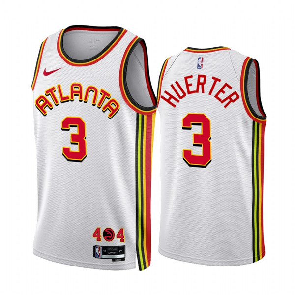 Men's Atlanta Hawks #3 Kevin Huerter 2022 23 White Association Edition Stitched Jersey