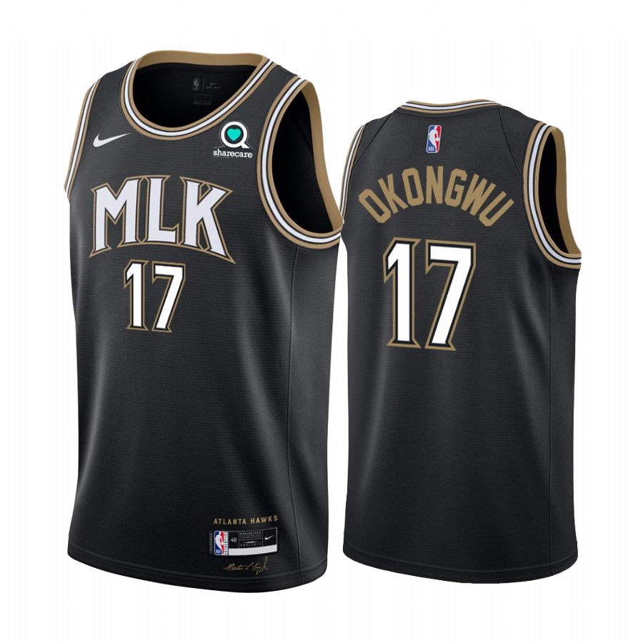 Nike Hawks #17 Onyeka Okongwu Black NBA Swingman 2020-21 City Edition Jersey