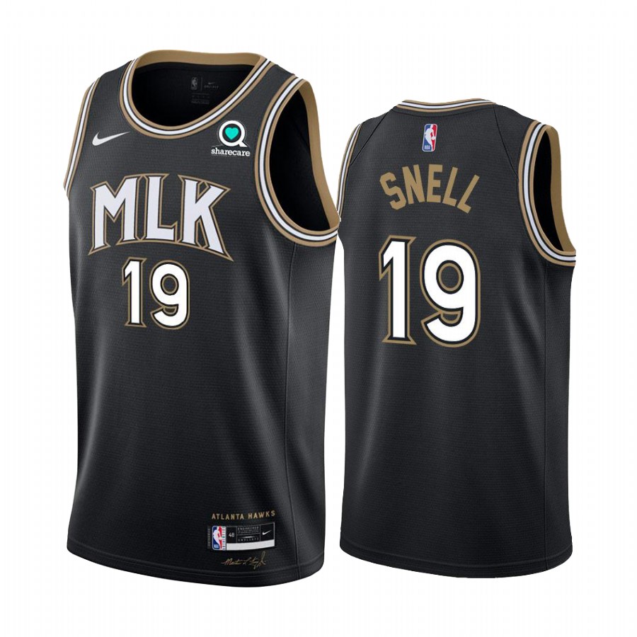 Nike Hawks #19 Tony Snell Black NBA Swingman 2020-21 City Edition Jersey