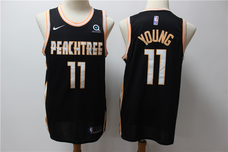 Hawks 11 Trae Young Black 2019-20 Nike City Edition Swingman Jersey