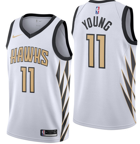 Hawks 11 Trae Young White 2018-19 City Edition Nike Swingman Jersey