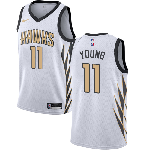 Nike Hawks #11 Trae Young White NBA Swingman City Edition 2018 19 Jersey