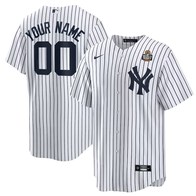 Men's New York Yankees Active Player Custom White 2024 World Series Cool Base Stitched Baseball Jersey