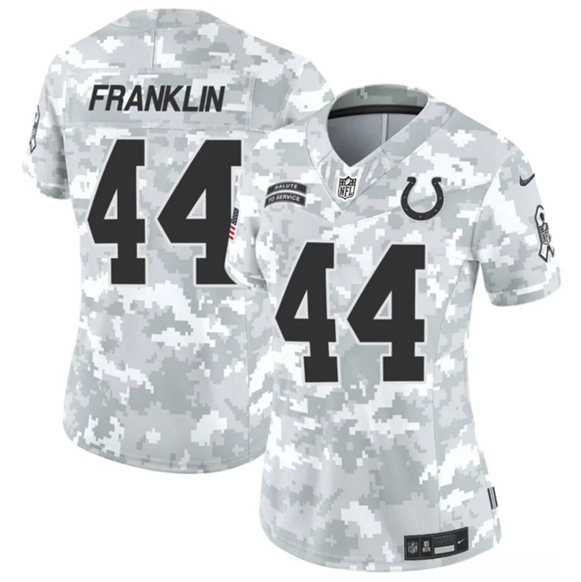 Women's Indianapolis Colts #44 Zaire Franklin 2024 F.U.S.E Arctic Camo Salute To Service Limited Stitched Jersey(Run Small)