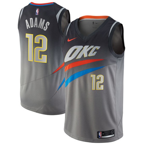 Nike Thunder #12 Steven Adams Gray NBA Swingman City Edition Jersey