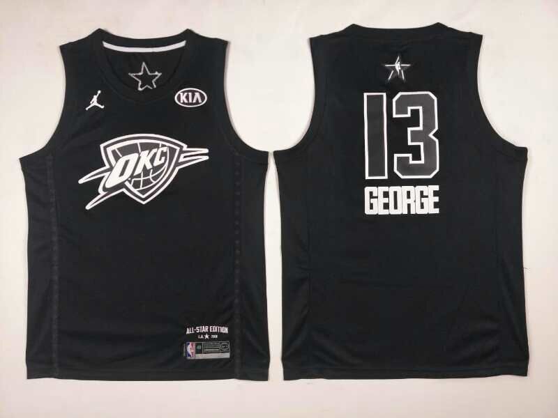 Thunder 13 Paul George Black 2018 All-Star Game Jordan Brand Authentic Jersey