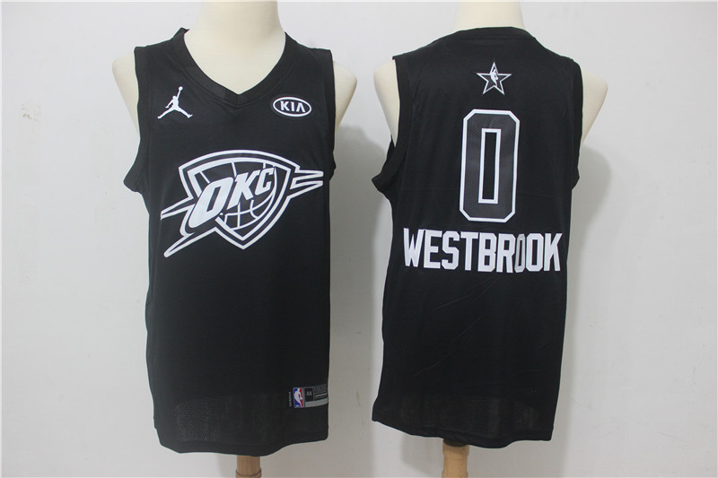 Thunder 0 Russell Westbrook Black 2018 All-Star Game Swingman Jersey