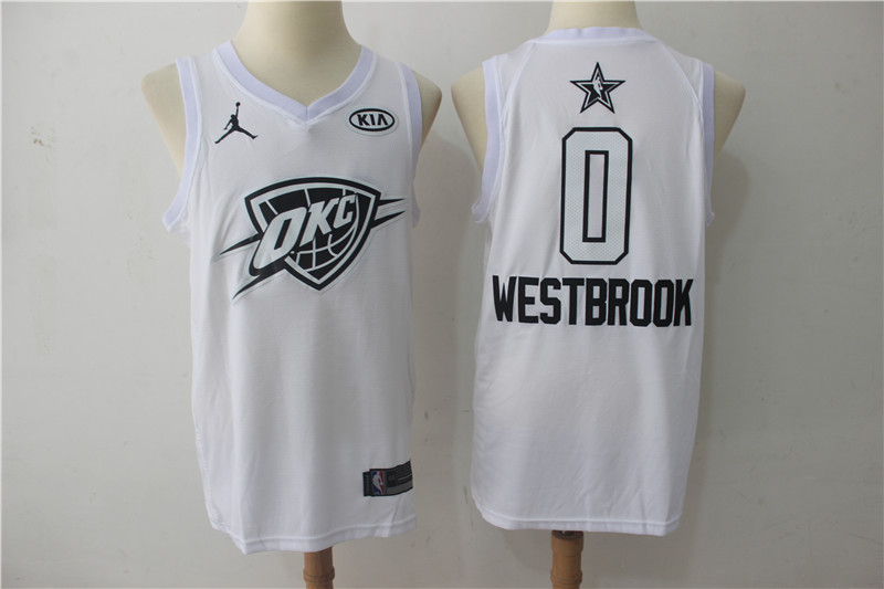 Thunder 0 Russell Westbrook White 2018 All-Star Game Swingman Jersey