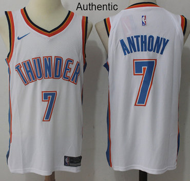 Nike Thunder #7 Carmelo Anthony White NBA Authentic Association Edition Jersey