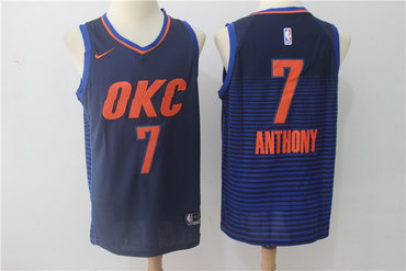 Thunder 7 Carmelo Anthony Navy Nike Swingman Jersey