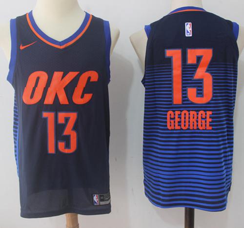 Nike Thunder #13 Paul George Navy Blue Statement Edition NBA Swingman Jersey